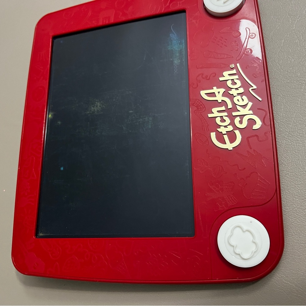 Etch A Sketch Red Drawing Pad Multicolored Screen Stylus Stampers toy - Picture 4 of 9